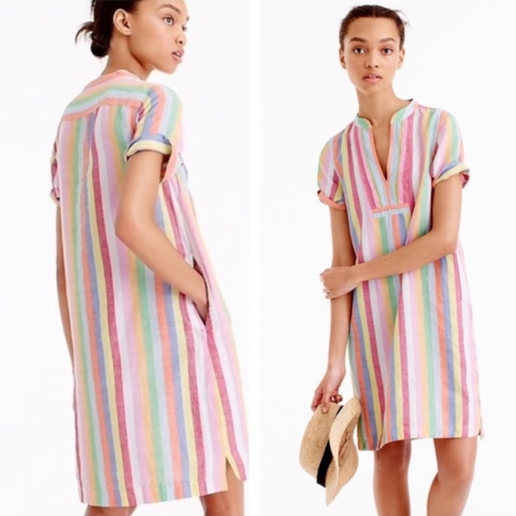 J. Crew Dresses & Skirts - J. Crew Cody Candy Striped Linen Blend Dress